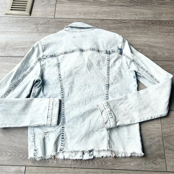 Kut From the Kloth Light Wash Distressed Jean Jacket - Picture 13 of 16